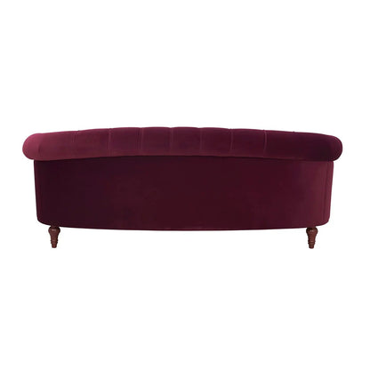 La Rosa Victorian Chesterfield Tufted Sofa burgundy velvet, stationary sofa on Tampa Home & Garden Store