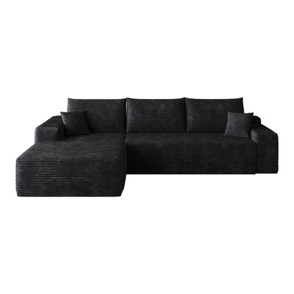 107-inch Cloud Sectional Couch with L-shaped chaise in charcoal fabric by HouseOfZazla on Tampa Home & Garden Store