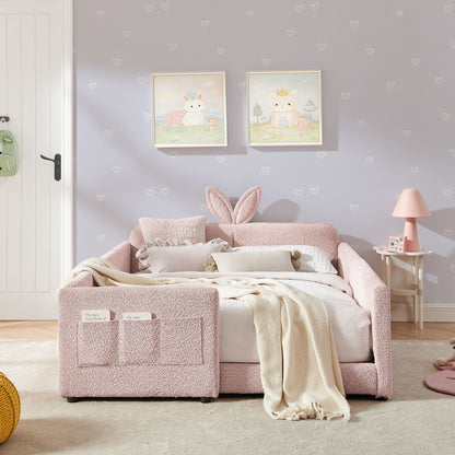 Cute Rabbit Ear Platform Bed and Safety Rail