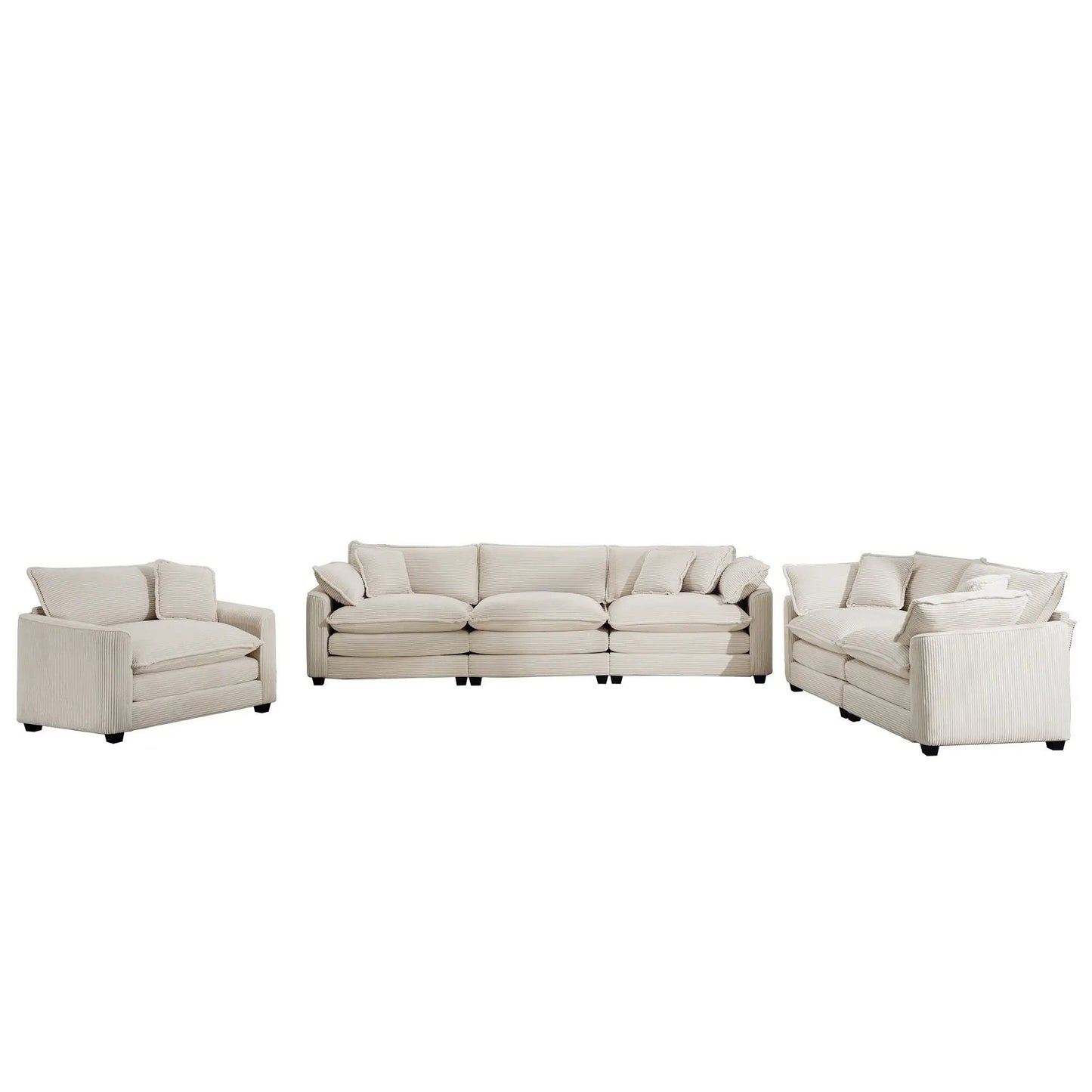 Elegant Sectional Sofa Set with Deep Seats