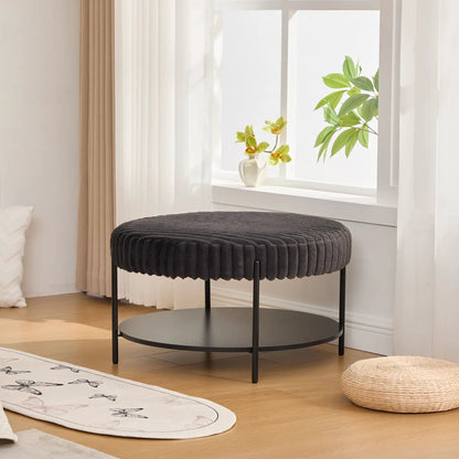 Modern Upholstered Round Ottoman Coffee Table