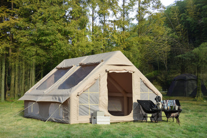 Compact Inflatable Family Tent and a Hand Pump