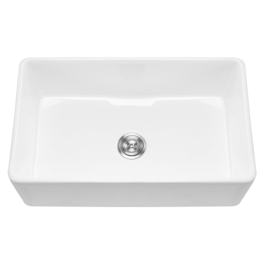 Fireclay farmhouse undermount kitchen sink, 33.5x20 in, white, single bowl by HouseOfZazla on Tampa Home & Garden Store