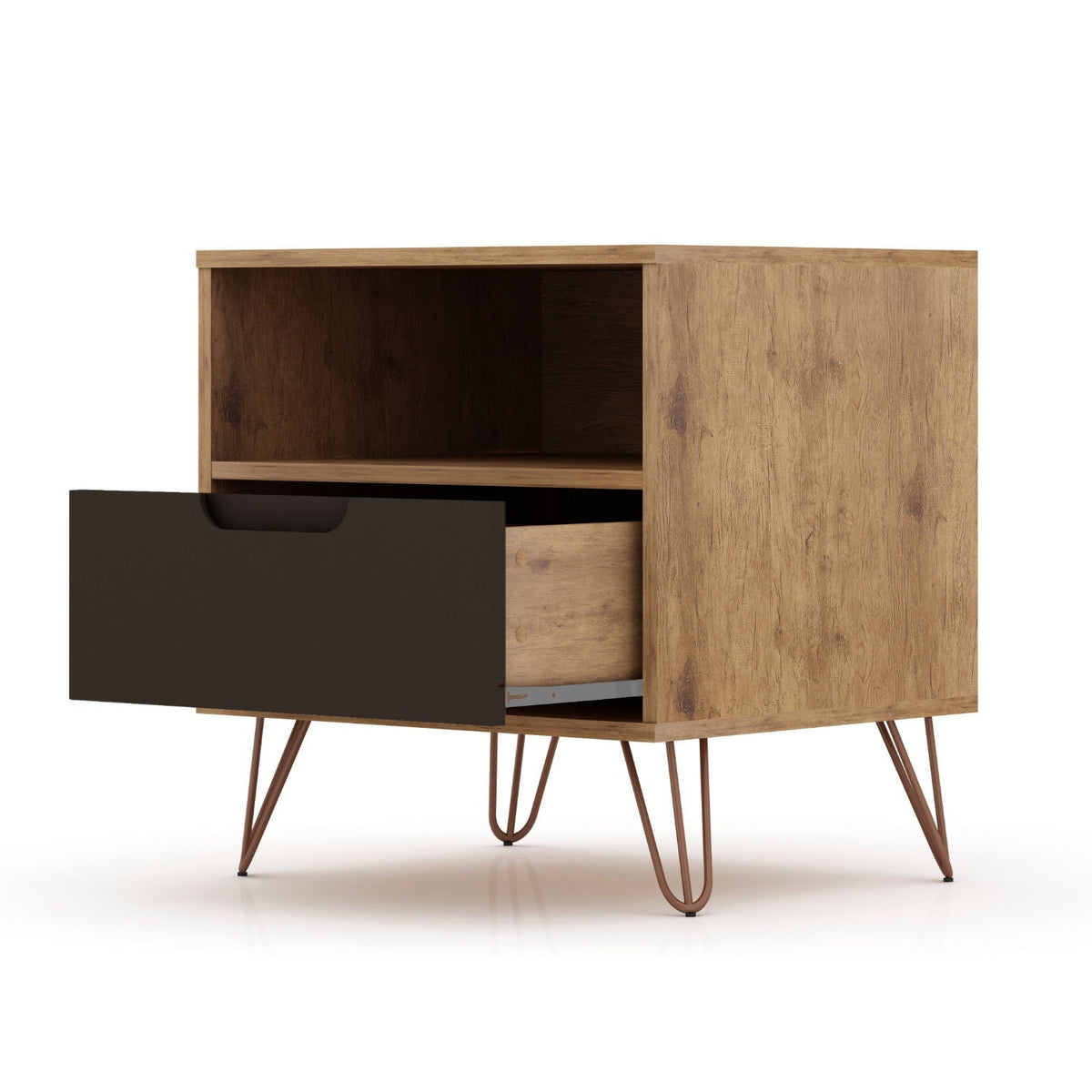Rockefeller Nightstand with 1 drawer and splayed legs in light oak by HouseOfZazla on Tampa Home & Garden Store