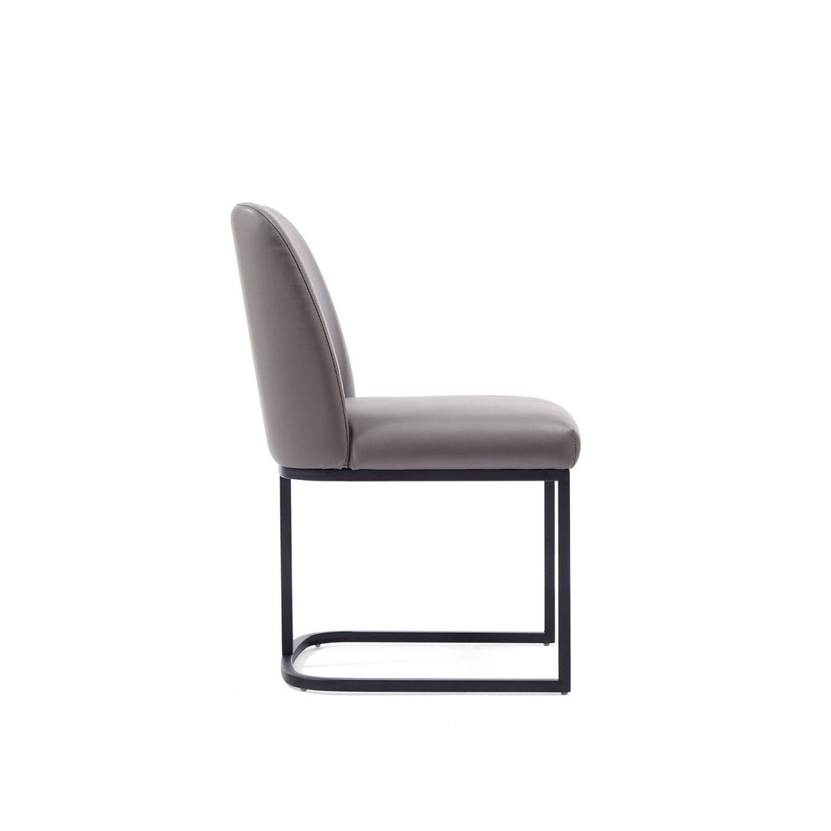 Serena Dining Chair with Geometric Metal Base in taupe gray upholstery by HouseOfZazla on Tampa Home & Garden Store