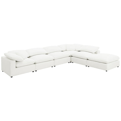 Segoura modular sectional with ottoman, white leather upholstery, 2-piece set by HouseOfZazla on Tampa Home & Garden Store