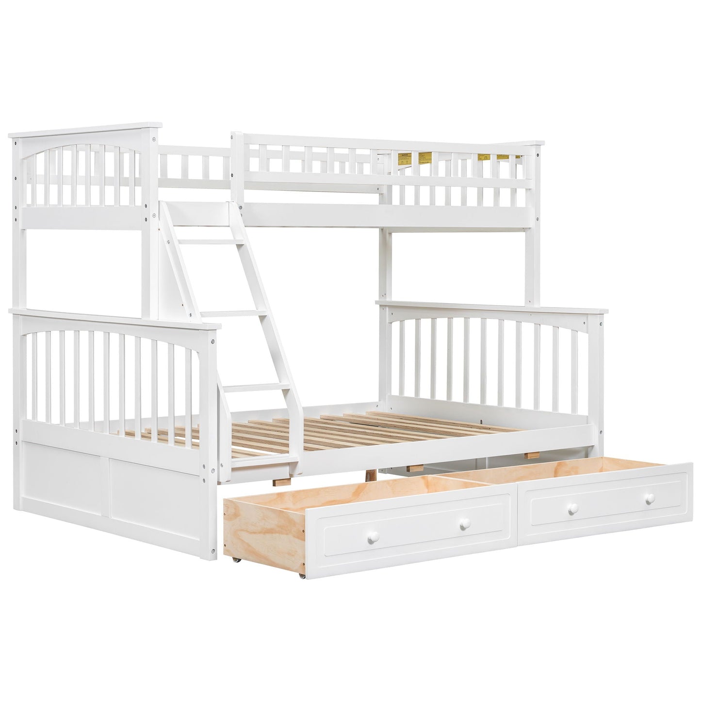 HouseOfZazla white bunk bed with drawers, ladder and built-in storage on Tampa Home & Garden Store