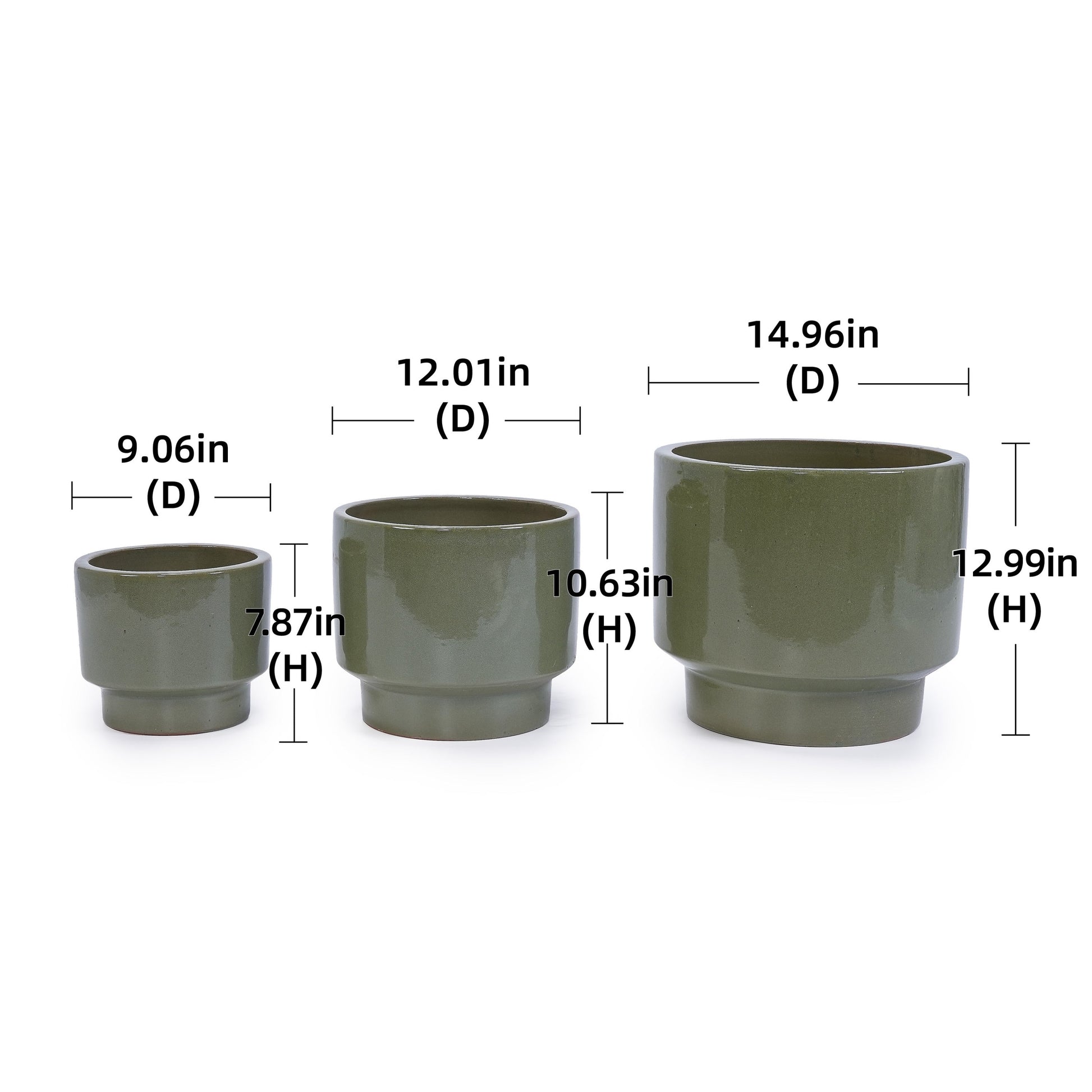 3-piece ceramic planter set antique light green by HouseOfZazla on Tampa Home & Garden Store