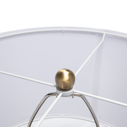 Geode-Inspired Gold Aluminum Table Lamp white frame with brass sphere finial HouseOfZazla on Tampa Home & Garden Store