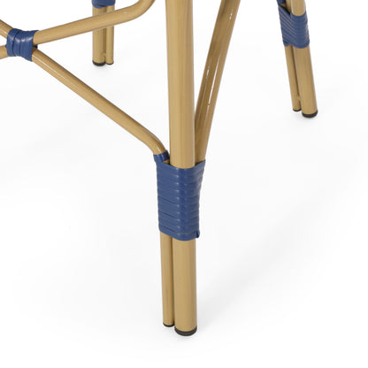 Navy Blue French Armless and Aluminum Chairs