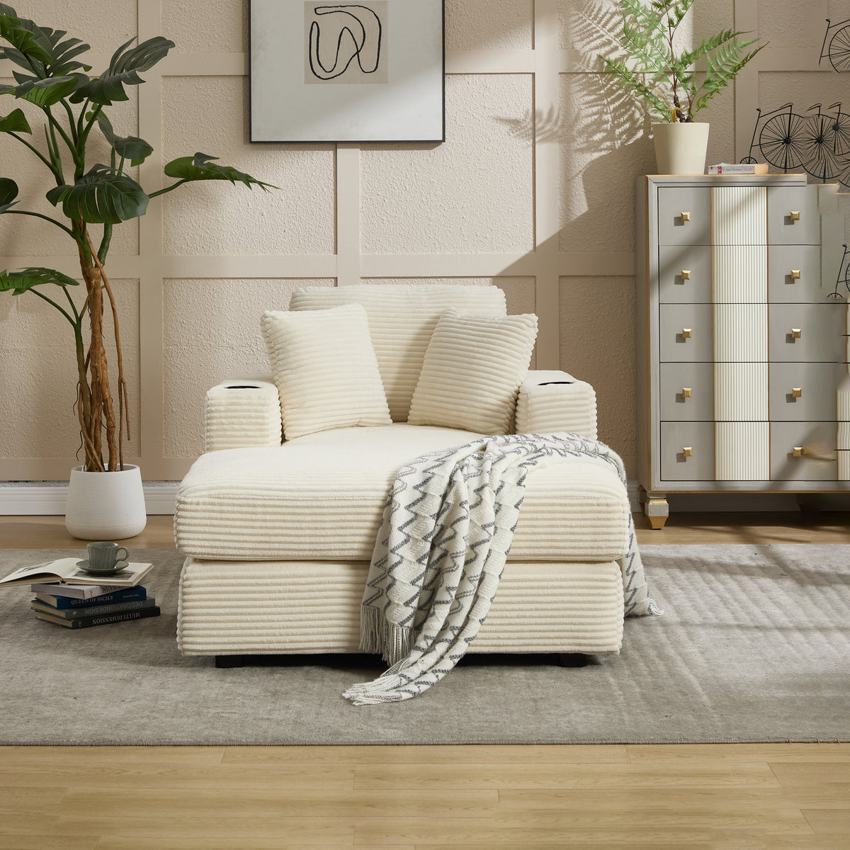 Quality Corduroy Chaise and a Relaxing Home Sofa