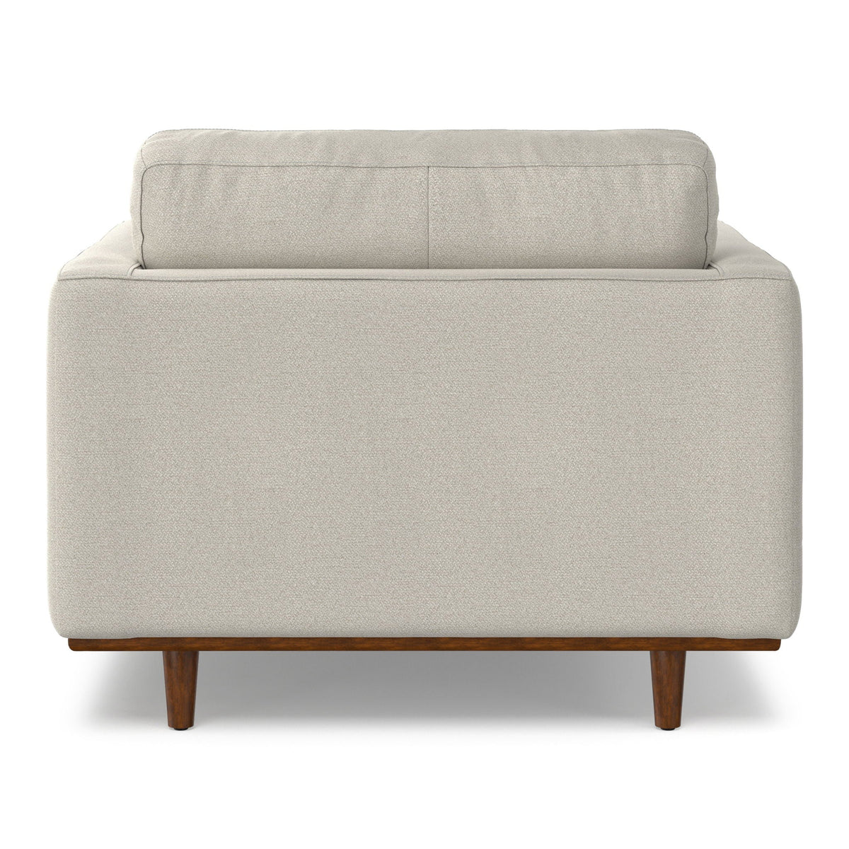Wide Arm Chair with Removable Cushions in beige textured fabric by HouseOfZazla, wooden legs on Tampa Home & Garden Store
