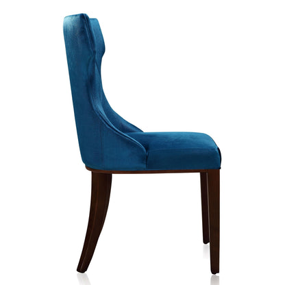 Reine dining chair set of 2 in blue velvet with solid wood legs on Tampa Home & Garden Store