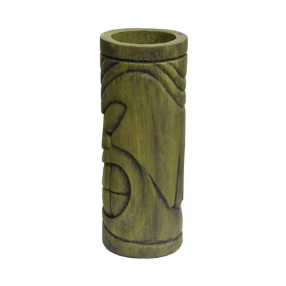 Stone statue urn planter in antique green finish with twisted rope carving on Tampa Home & Garden Store