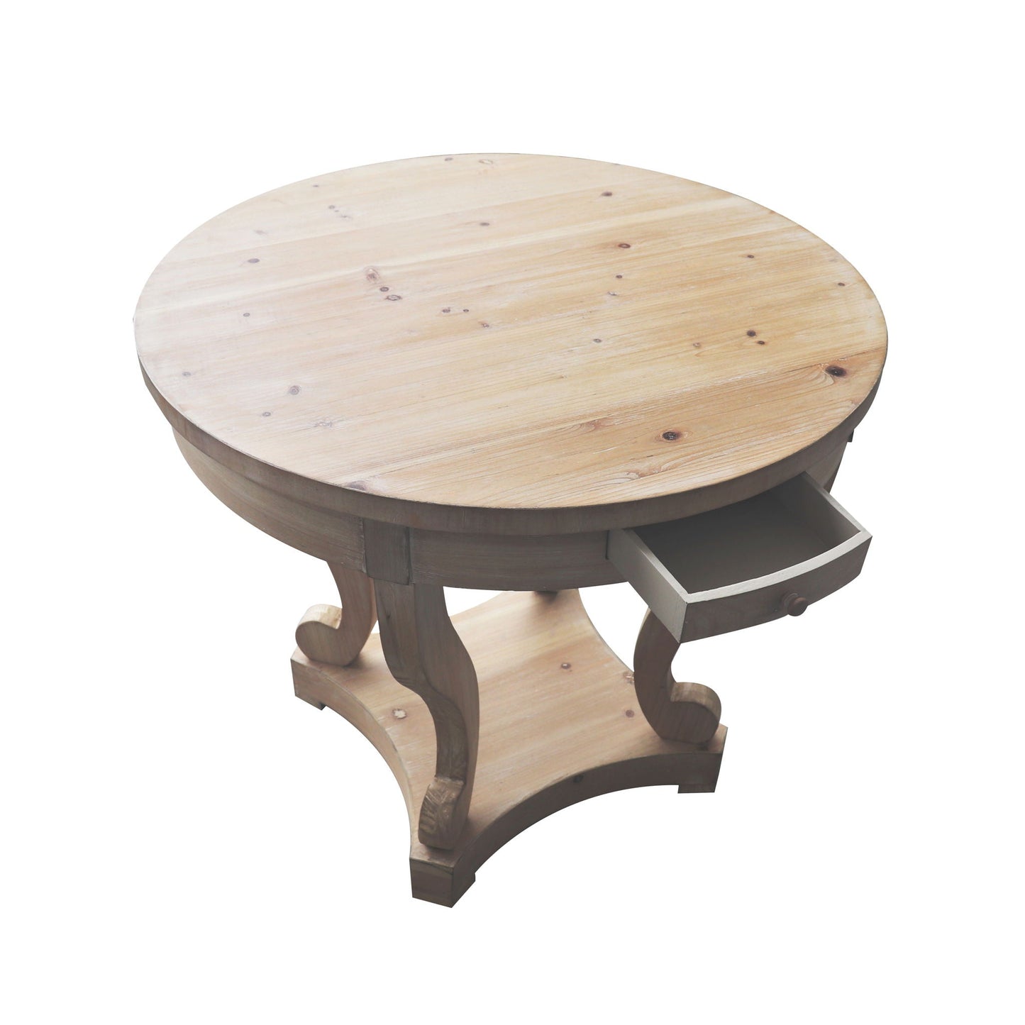 Small Round Table With Curved Legs And Drawers