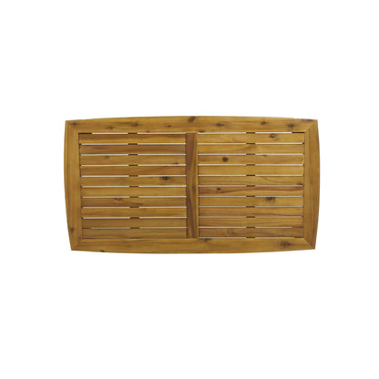 2-Person Outdoor Acacia Wood Patio Seating Group with Cushions and Coffee Table on Tampa Home & Garden Store