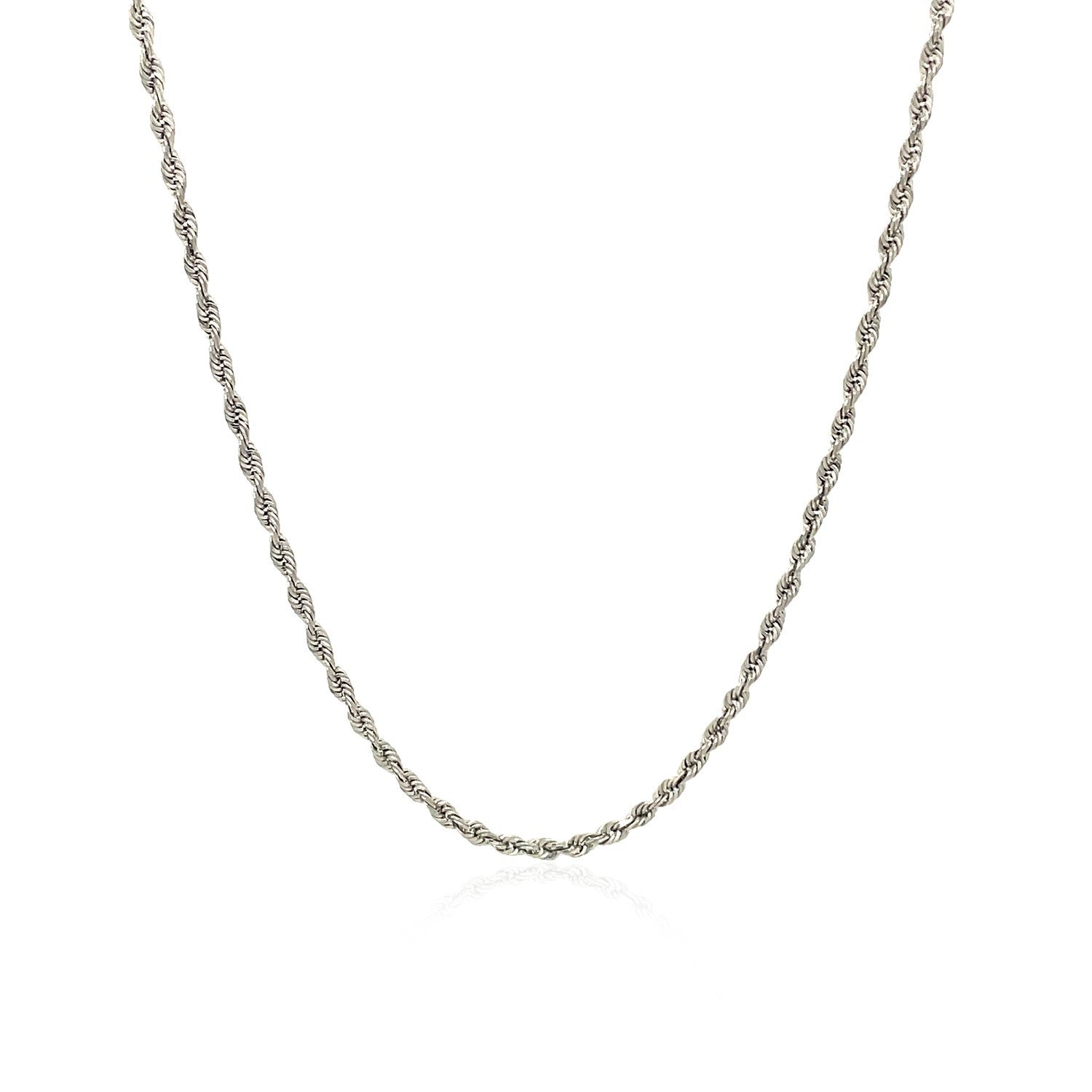 10k white gold solid diamond-cut rope chain necklace 1.5mm by Bids.com on Tampa Home & Garden Store