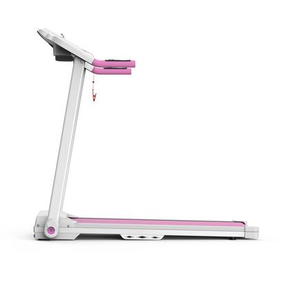 Foldable treadmill with pink handles and white frame by HouseOfZazla, 2.5HP on Tampa Home & Garden Store