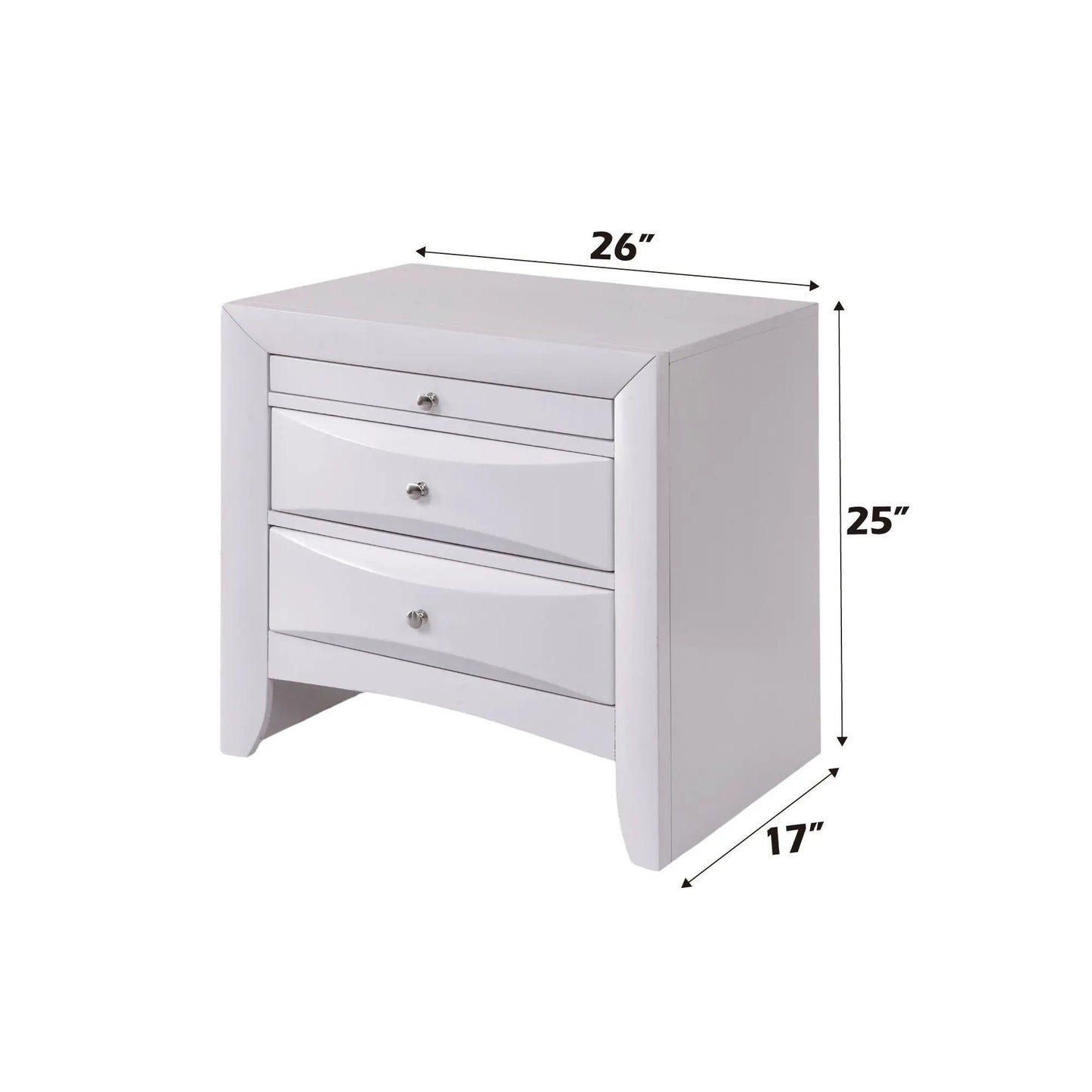 Ireland Elegant Nightstand white four-drawer by Unique Piece Furniture, 26W x 25H x 17D on Tampa Home & Garden Store