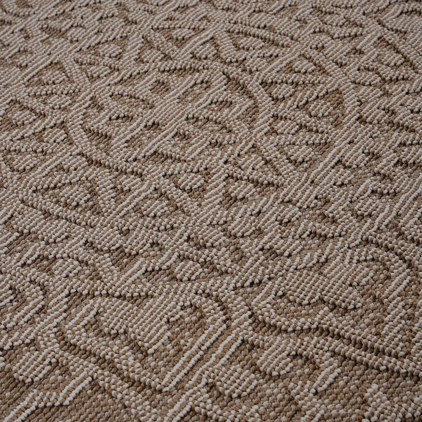 Guros Medallion Indoor/Outdoor Rug beige tan woven loop-pile area rug on Tampa Home & Garden Store