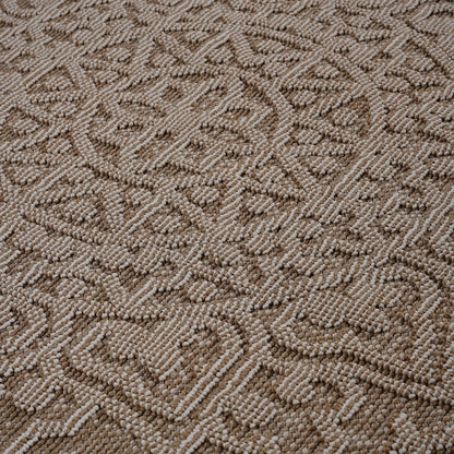Guros Medallion Indoor/Outdoor Rug beige tan woven loop-pile area rug on Tampa Home & Garden Store