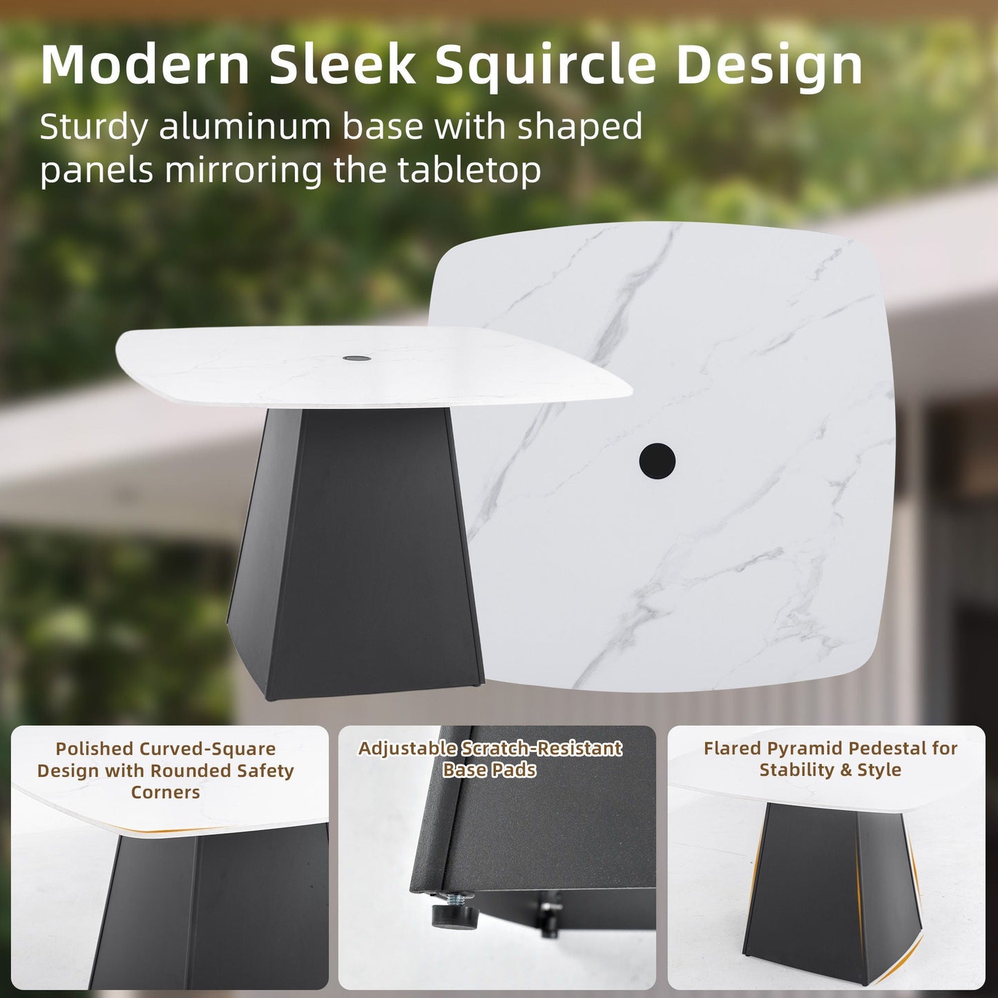 Outdoor Patio and Squircle Dining Table Set