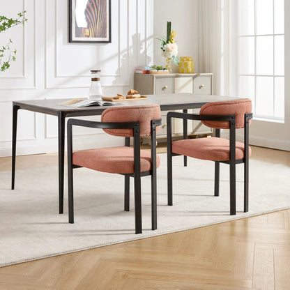 Dining Arm Chairs Set of 2 with Matte Metal Legs