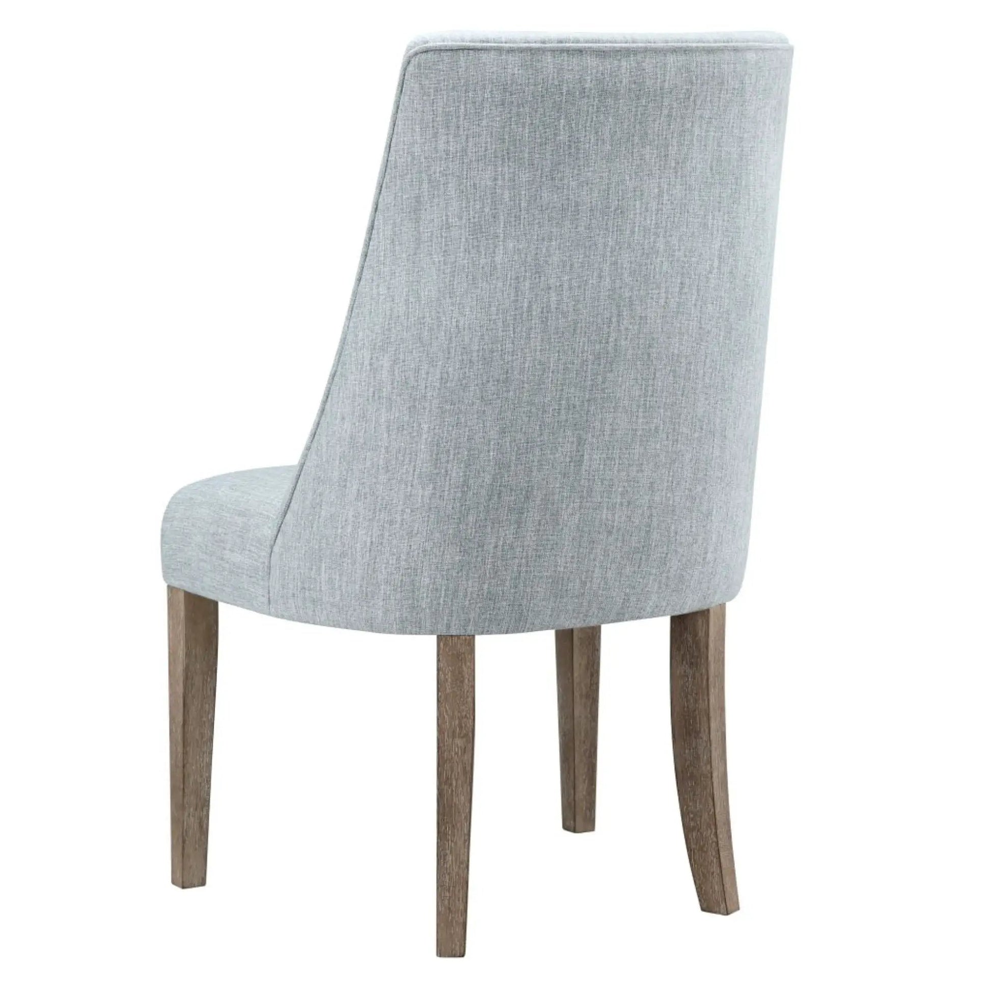 Comfortable Upholstered Dining Chair Set of 2 in light grey fabric with wood legs on Tampa Home & Garden Store