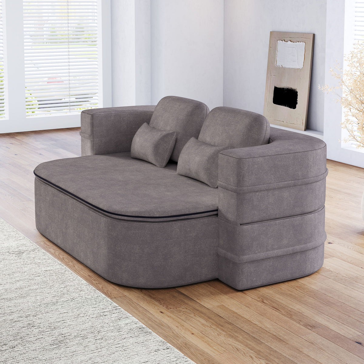 Foldable Sofa Bed with a Multi Functional Blanket