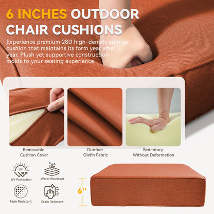 6 Inch Outdoor Chair Seat and Back Cushion Set