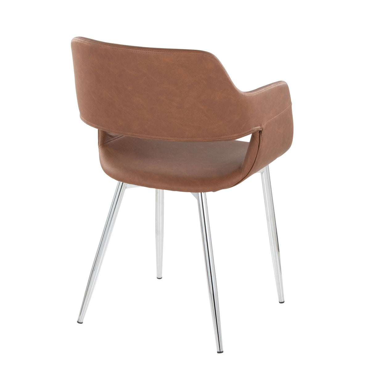 Contemporary Dining Chair Set brown leather with chrome metal legs by HouseOfZazla on Tampa Home & Garden Store