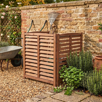 Solid Wood and Air Conditioner Privacy Fence