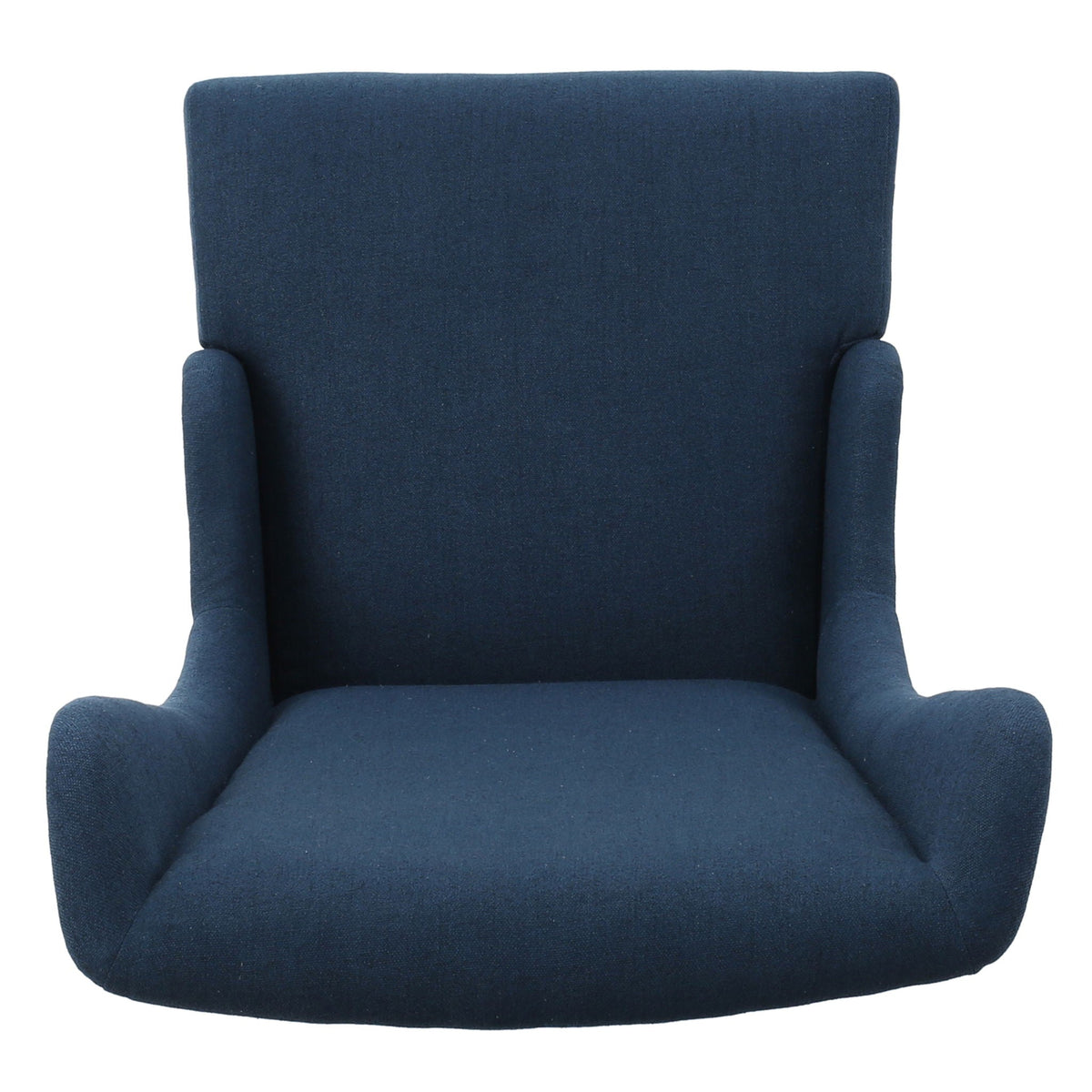 Upholstered dining chair navy blue with high back and padded curved arms on Tampa Home & Garden Store