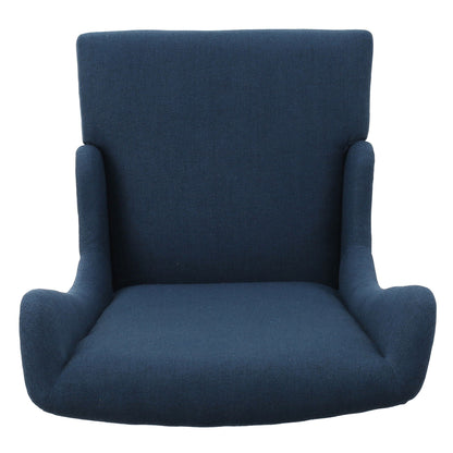 Upholstered dining chair navy blue with high back and padded curved arms on Tampa Home & Garden Store