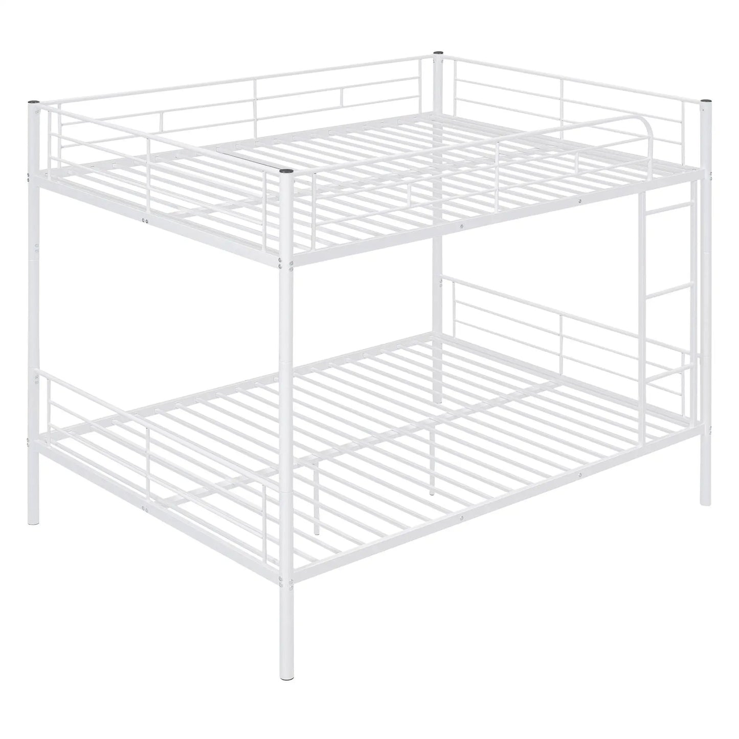 Two-tier white steel bunk bed frame with guard rails and ladder by Unique Piece Furniture on Tampa Home & Garden Store