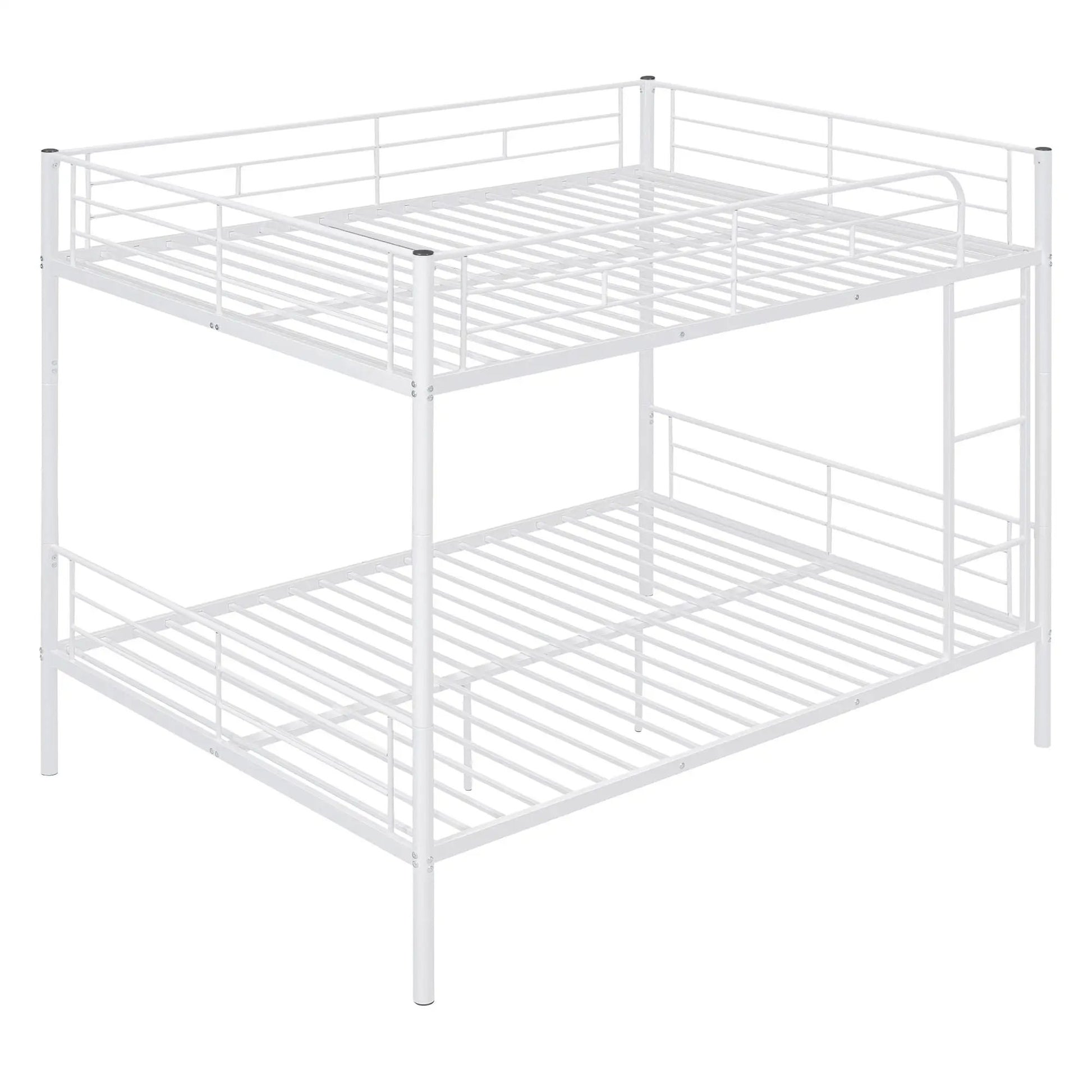 Two-tier white steel bunk bed frame with guard rails and ladder by Unique Piece Furniture on Tampa Home & Garden Store