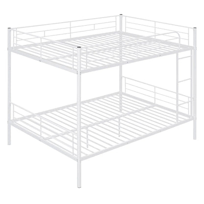 Two-tier white steel bunk bed frame with guard rails and ladder by Unique Piece Furniture on Tampa Home & Garden Store