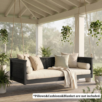 Premium Acacia Wood Outdoor Twin Swing Bed