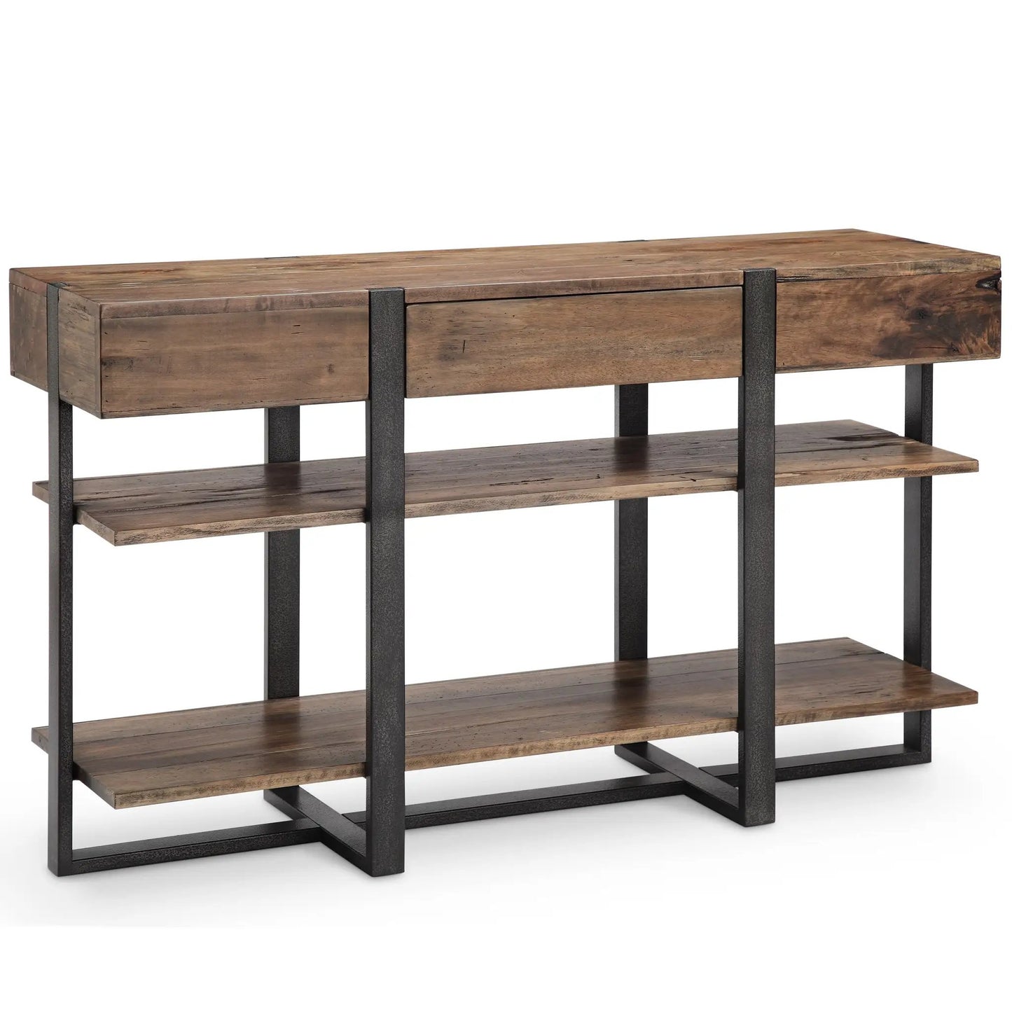 Prescott Modern Reclaimed Wood Rectangular Sofa Table in Rustic Honey by Unique Piece on Tampa Home & Garden Store