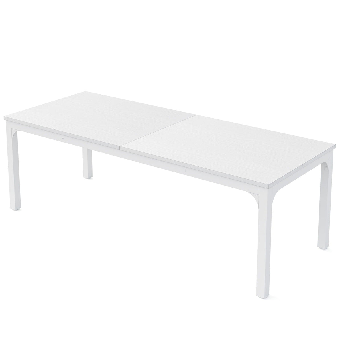 White rectangular dining table for 6-8 people with metal legs by HouseOfZazla on Tampa Home & Garden Store