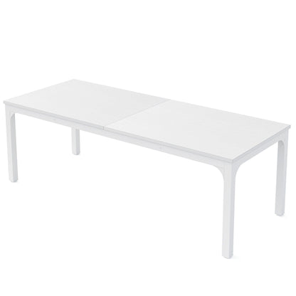 White rectangular dining table for 6-8 people with metal legs by HouseOfZazla on Tampa Home & Garden Store