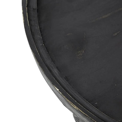 Round black 3-tier end table with distressed edges for living room or bedroom on Tampa Home & Garden Store