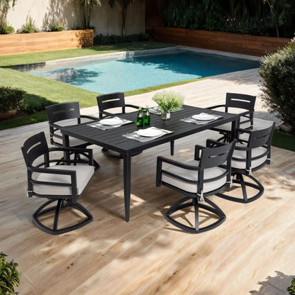 Outdoor Modern Dining Set with Cushioned Chairs