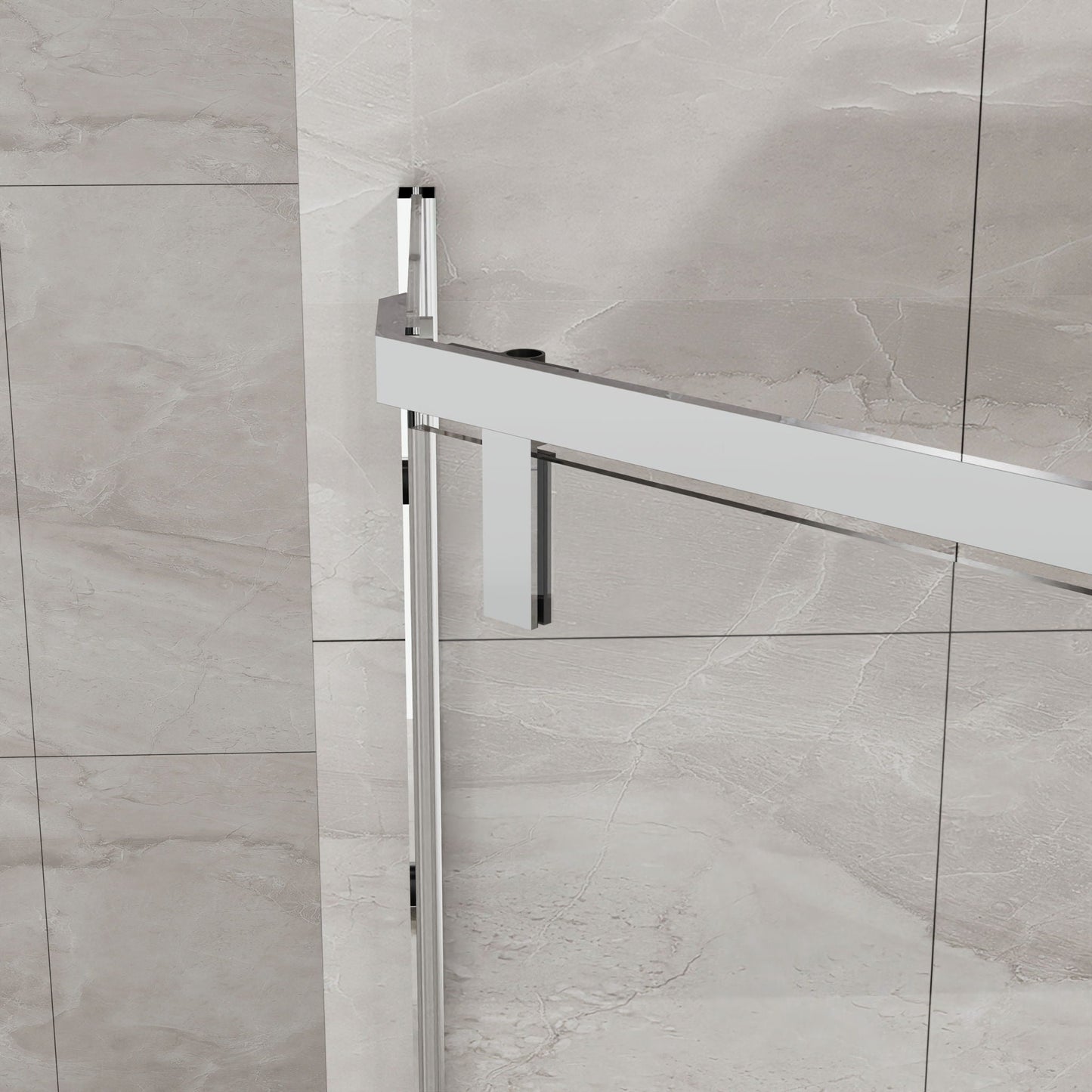Frameless Neo Angle Shower Door and Acrylic Base