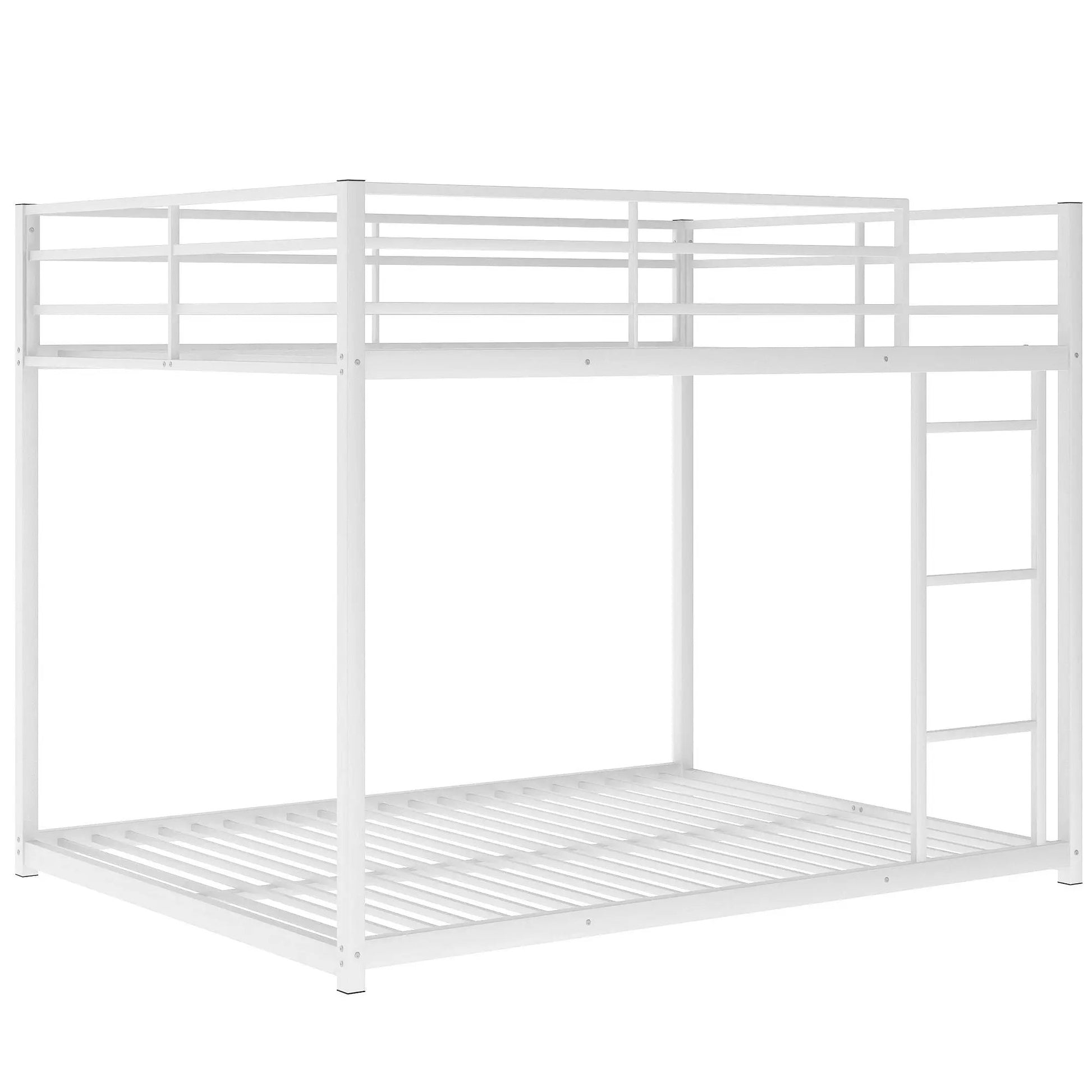 Metal Bunk Bed, Low Bunk Bed With Ladder, white metal frame by Unique Piece Furniture on Tampa Home & Garden Store