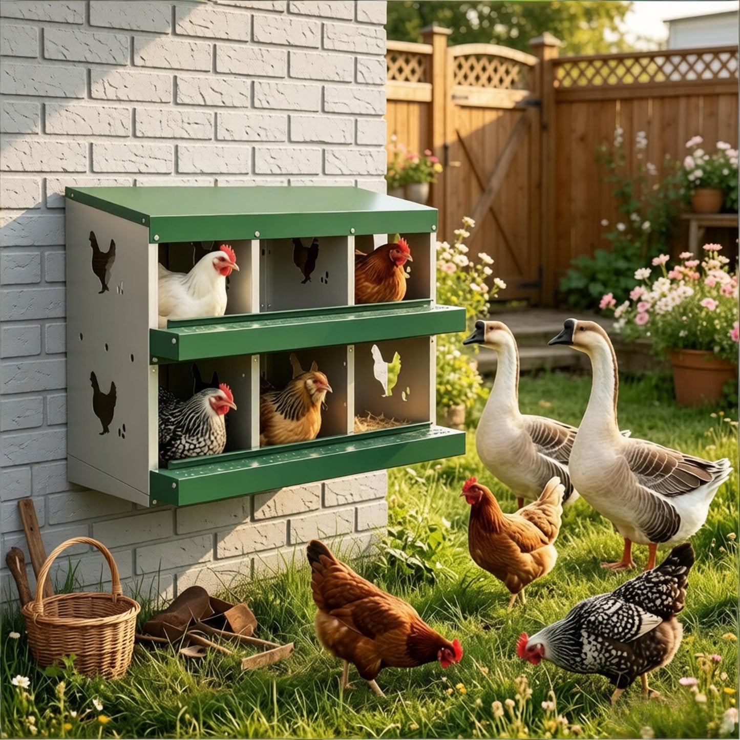 Functional and Outdoor Metal Chicken Nesting Box