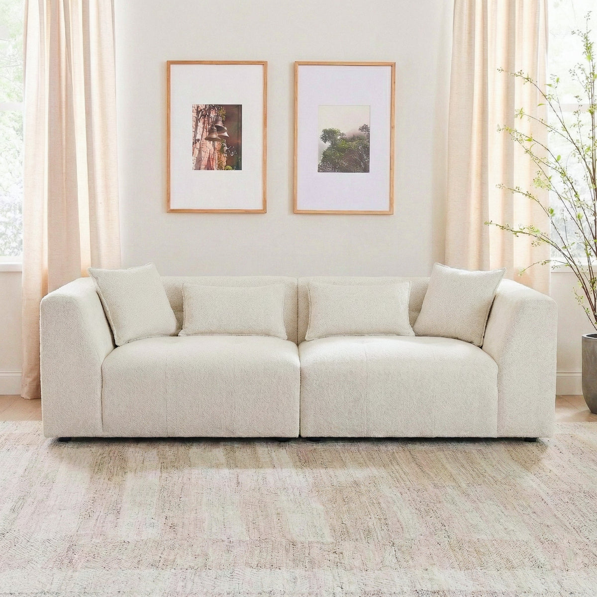 Jefferson Soft Chenille Modern Sofa and Cushion