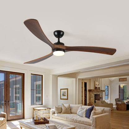 Solid Wood Ceiling Fan With Lights and Remote