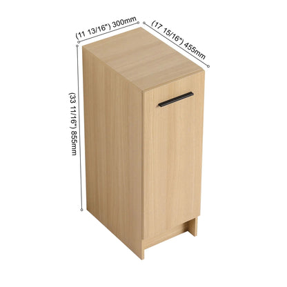 Slim Freestanding Bathroom Cabinet in Light Oak