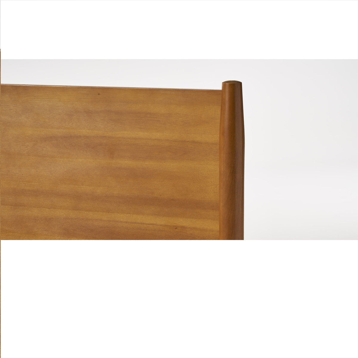 Mid-Century wood platform bed frame in light brown with rounded posts HouseOfZazla on Tampa Home & Garden Store